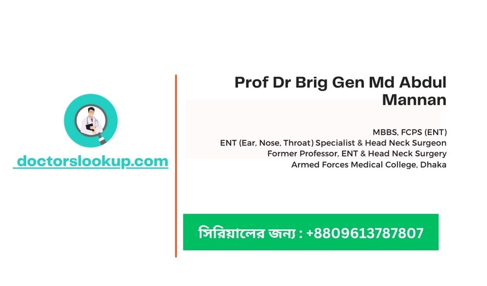 Prof Dr Brig Gen Md Abdul Mannan