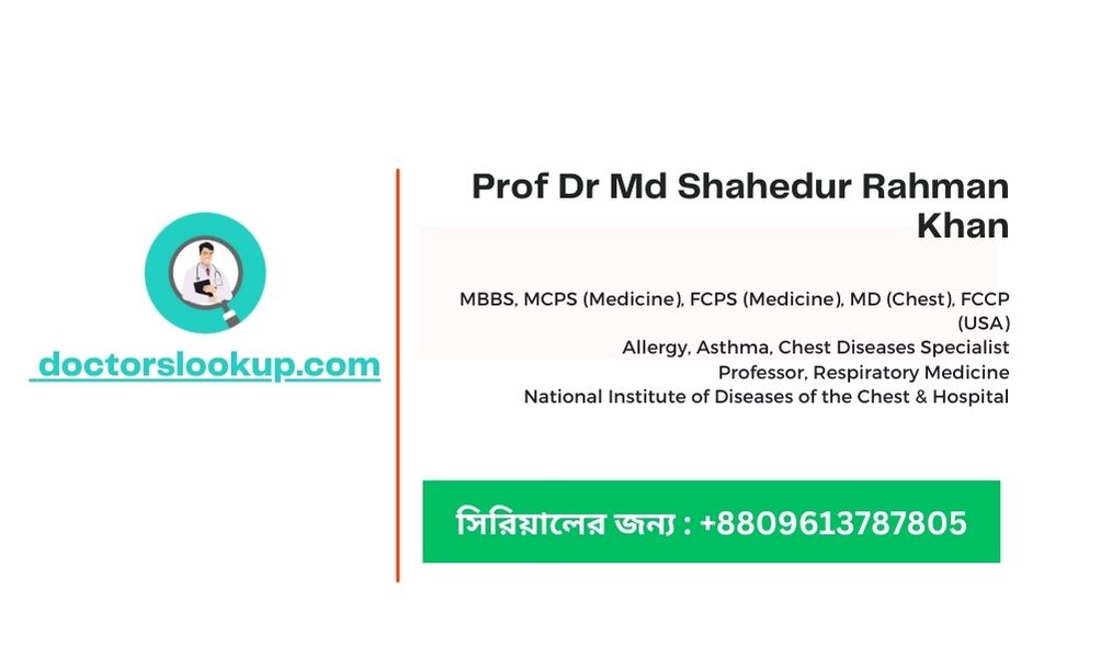 Prof Dr Md Shahedur Rahman Khan